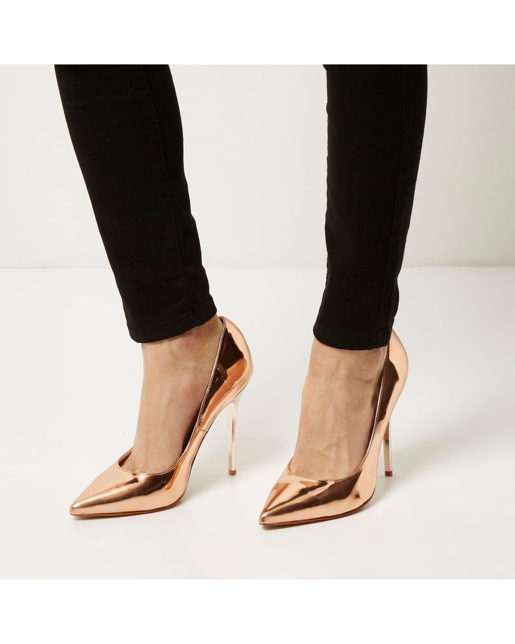 Rose gold outlet heels river island