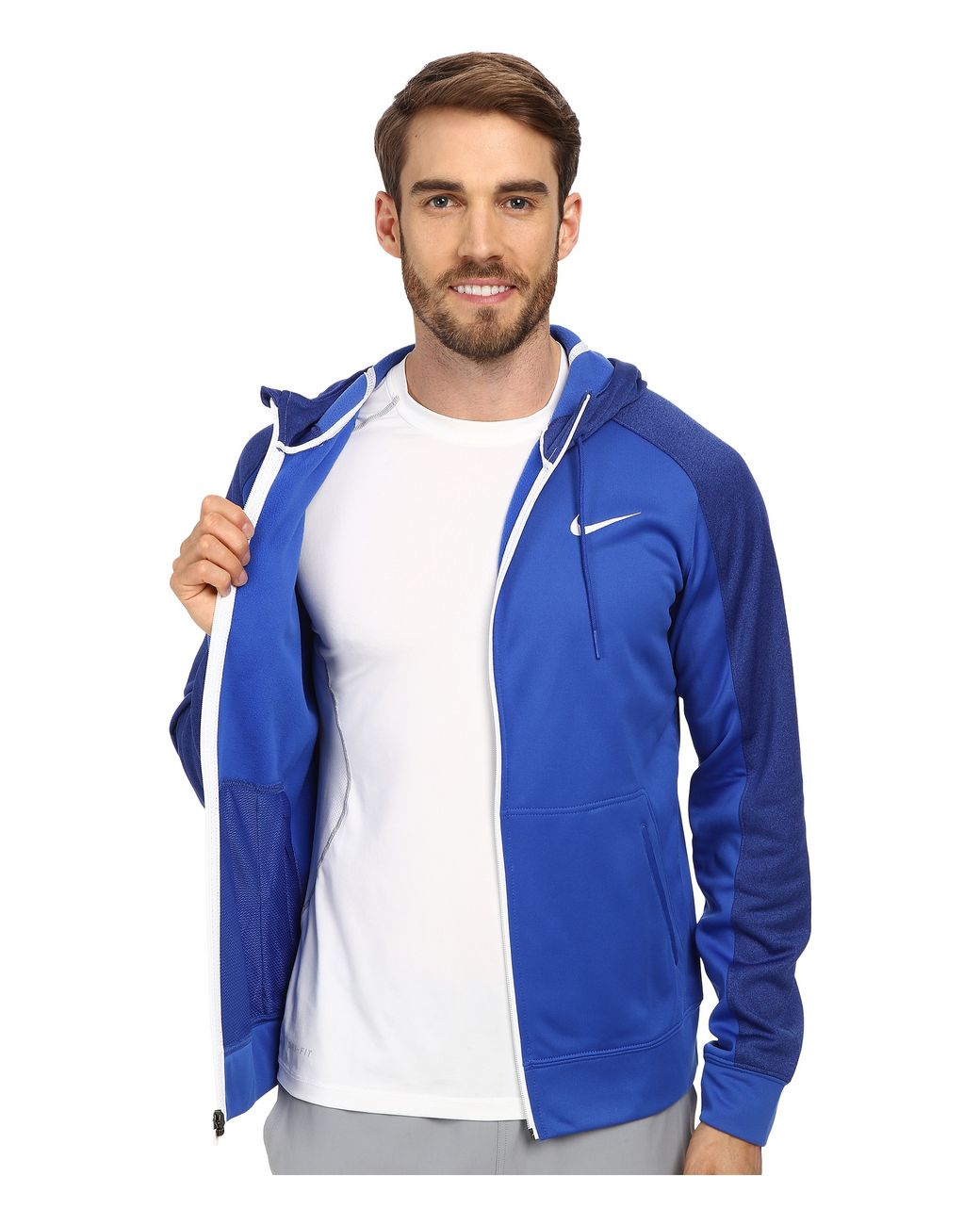 Nike Elite Stripe Full-Zip Performance Fleece Hoodie in Blue for Men | Lyst