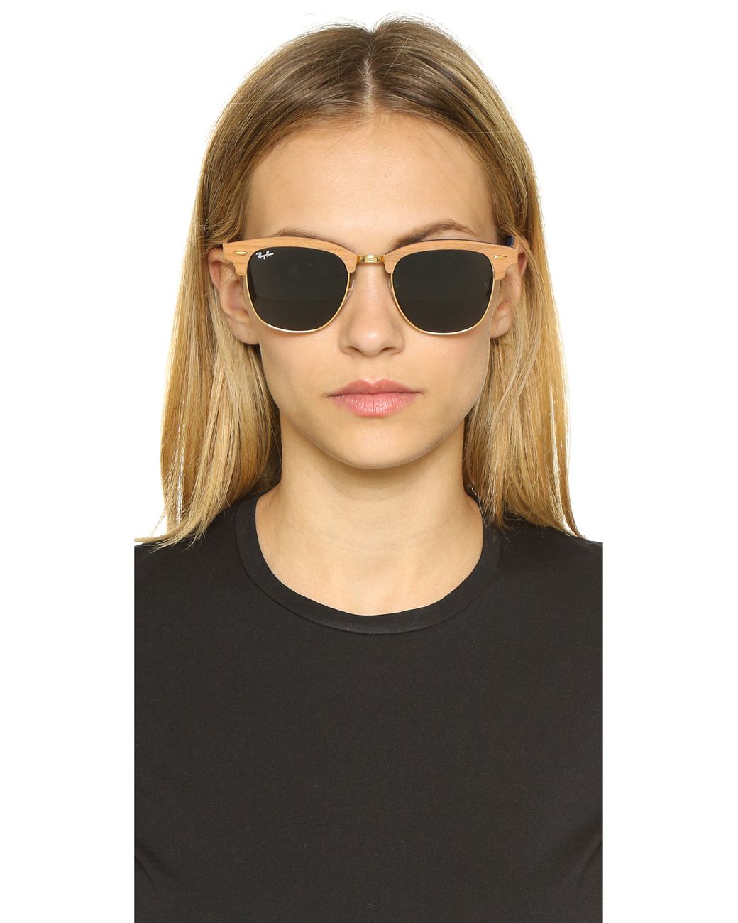 Ray Ban Clubmaster Wood Sunglasses in Red Lyst