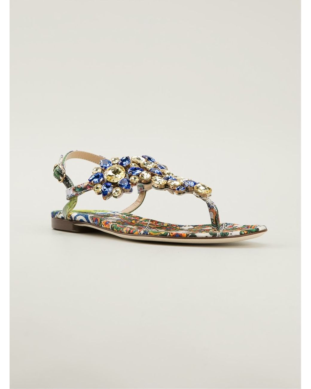 Dolce and gabbana embellished sandals best sale