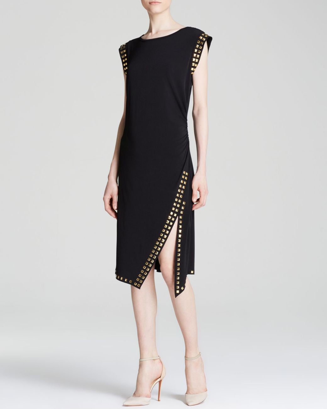 MICHAEL Michael Kors Studded Dress in Black | Lyst