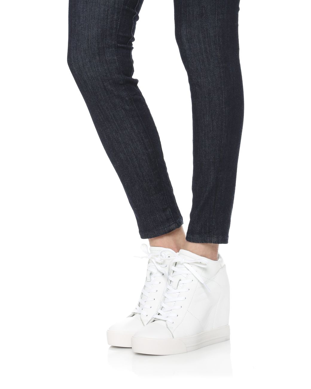 DKNY Ginnie Wedge Sneakers in White | Lyst