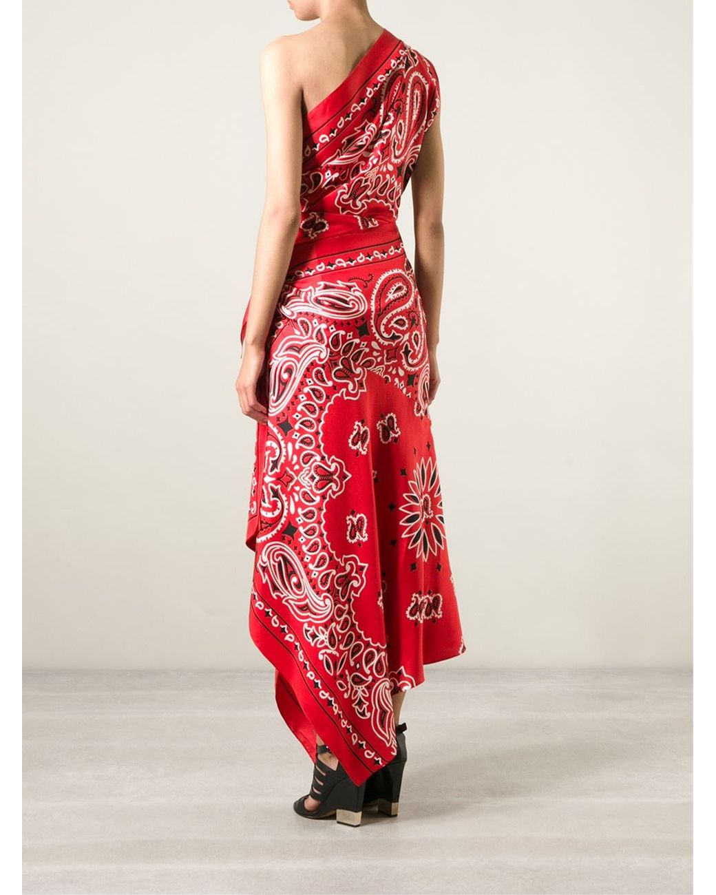 Red bandana print dress sale