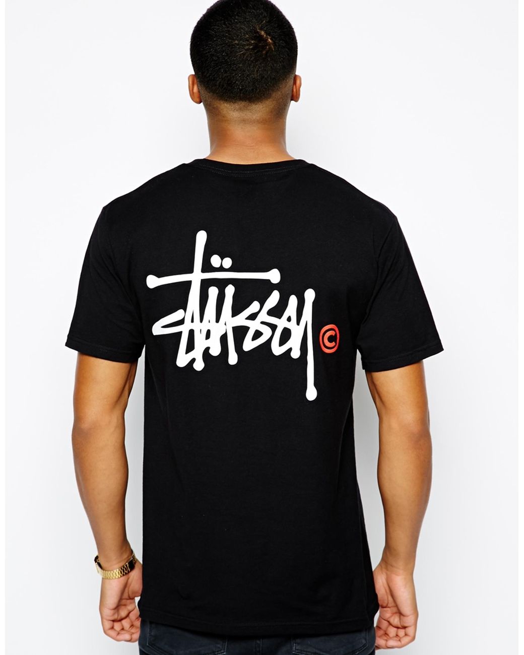 Stussy Tshirt with Basic Logo Back Print in Black for Men | Lyst