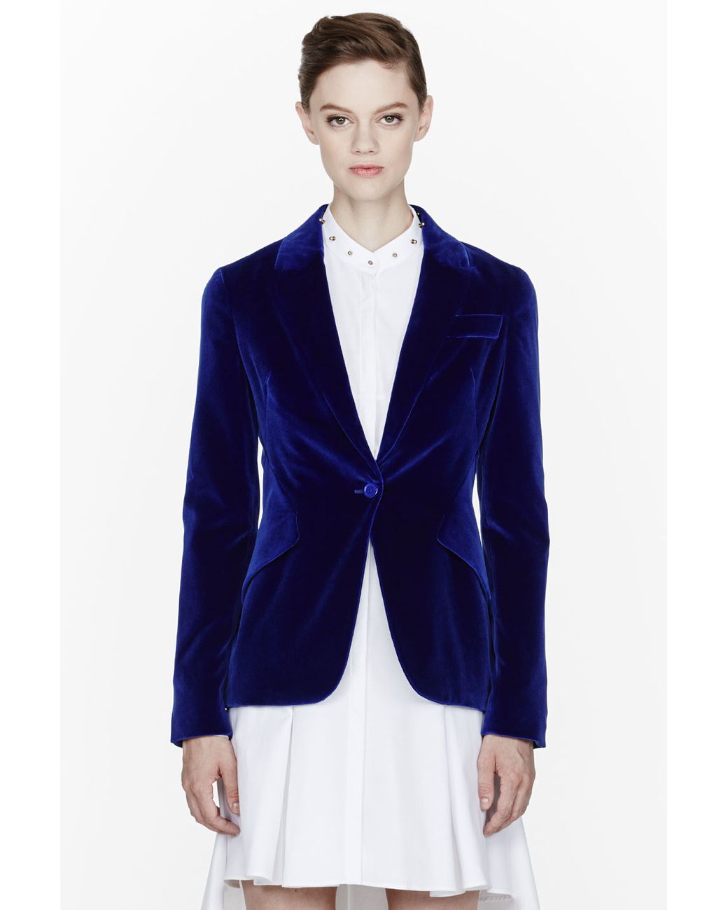Royal blue store blazer velvet