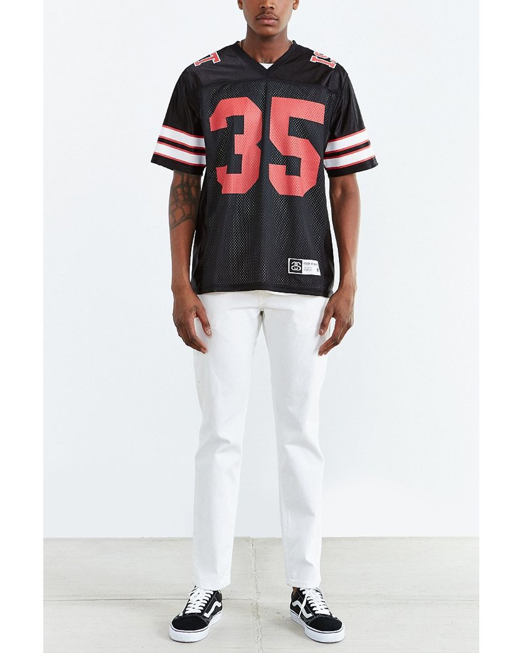 Stussy Ist Football Jersey in Black for Men | Lyst