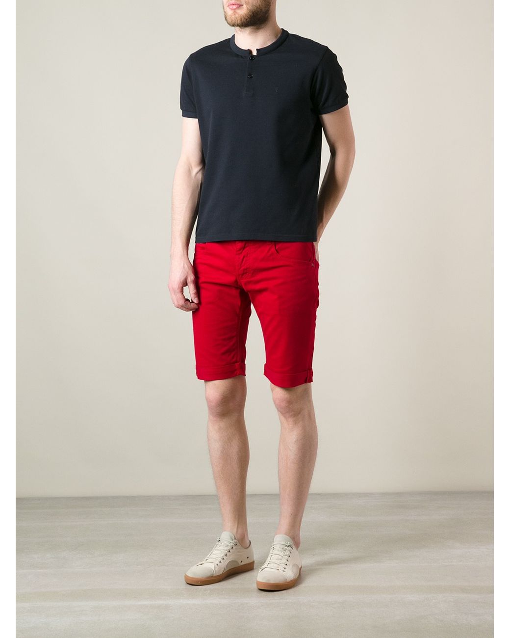 Armani Jeans Denim Shorts in Red for Men | Lyst