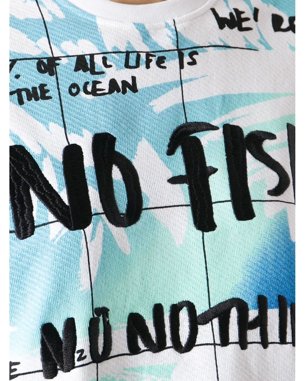 KENZO 'No Fish No Nothing' T-Shirt in Blue | Lyst