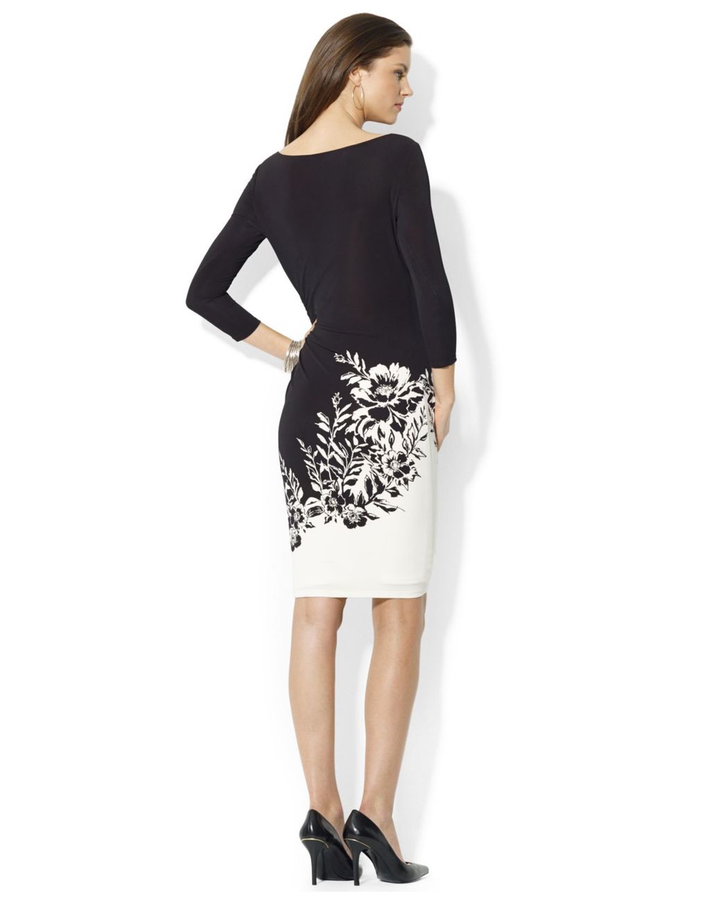 ralph lauren black white dress Lauren womens NWT New blend poplin this dress nods to our iconic Chilton gown with a self Polo Ralph Lauren floral-print Midi