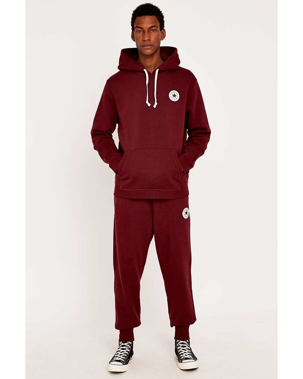 burgundy converse hoodie
