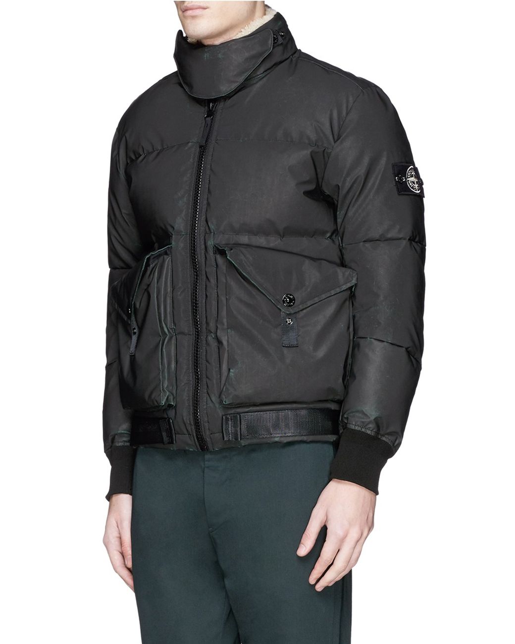 Stone Island 'hidden Reflective' Down Puffer Jacket in Black for Men | Lyst