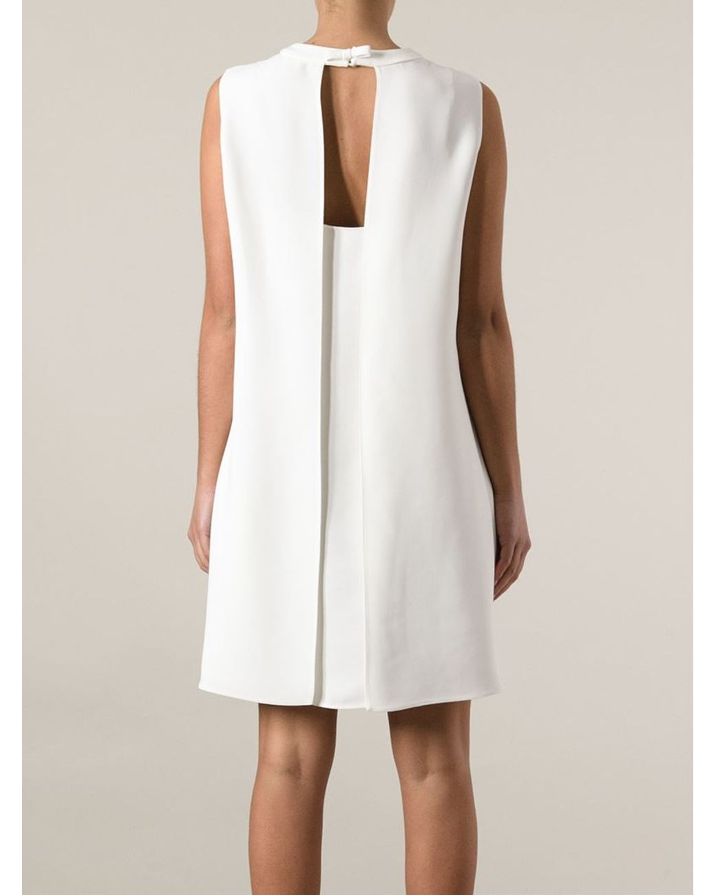 Valentino Sleeveless Shift Dress in White | Lyst