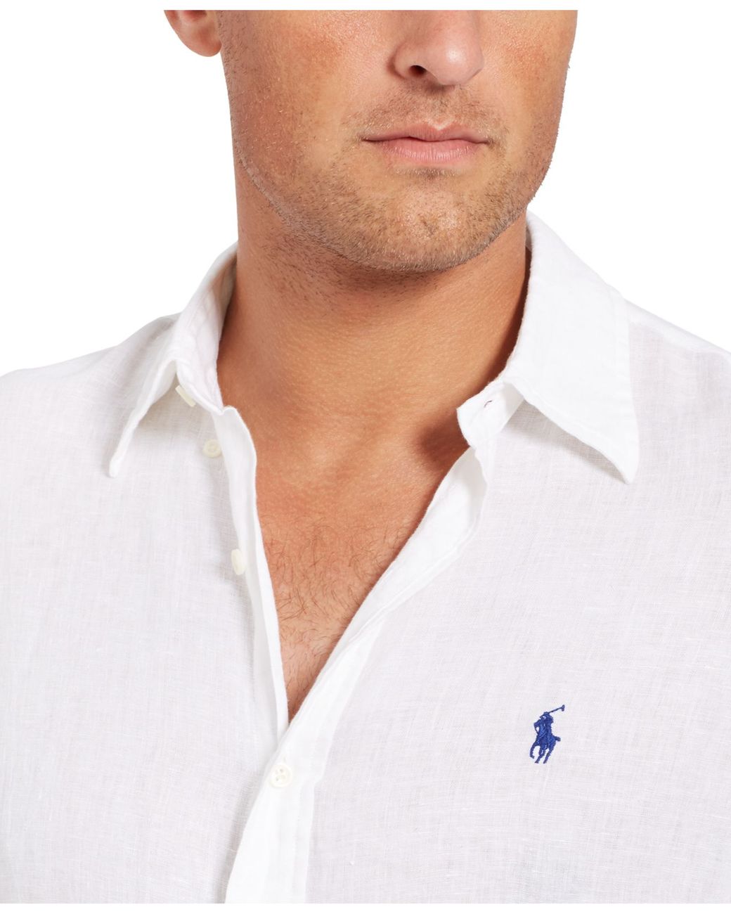 Polo Ralph Lauren Big And Tall Long Sleeve Linen Shirt in White for Men ...