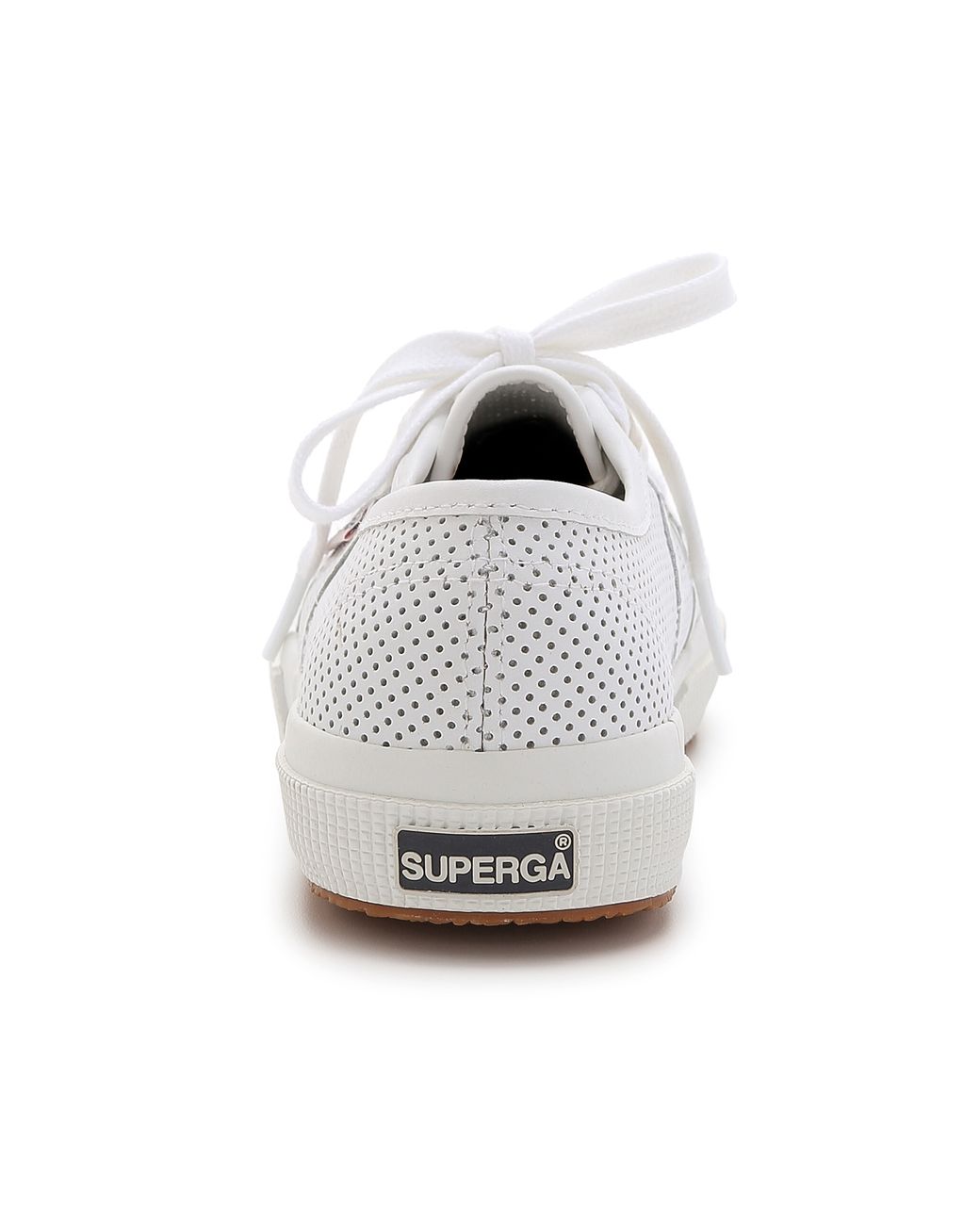 Superga Perforated Leather Sneakers - White | Lyst