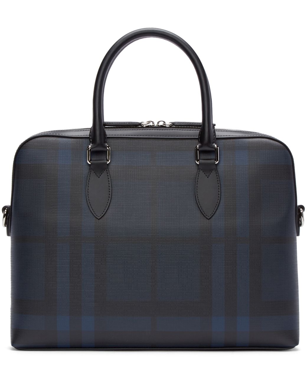 Burberry Black & Blue Check Bermondsey Briefcase for Men | Lyst