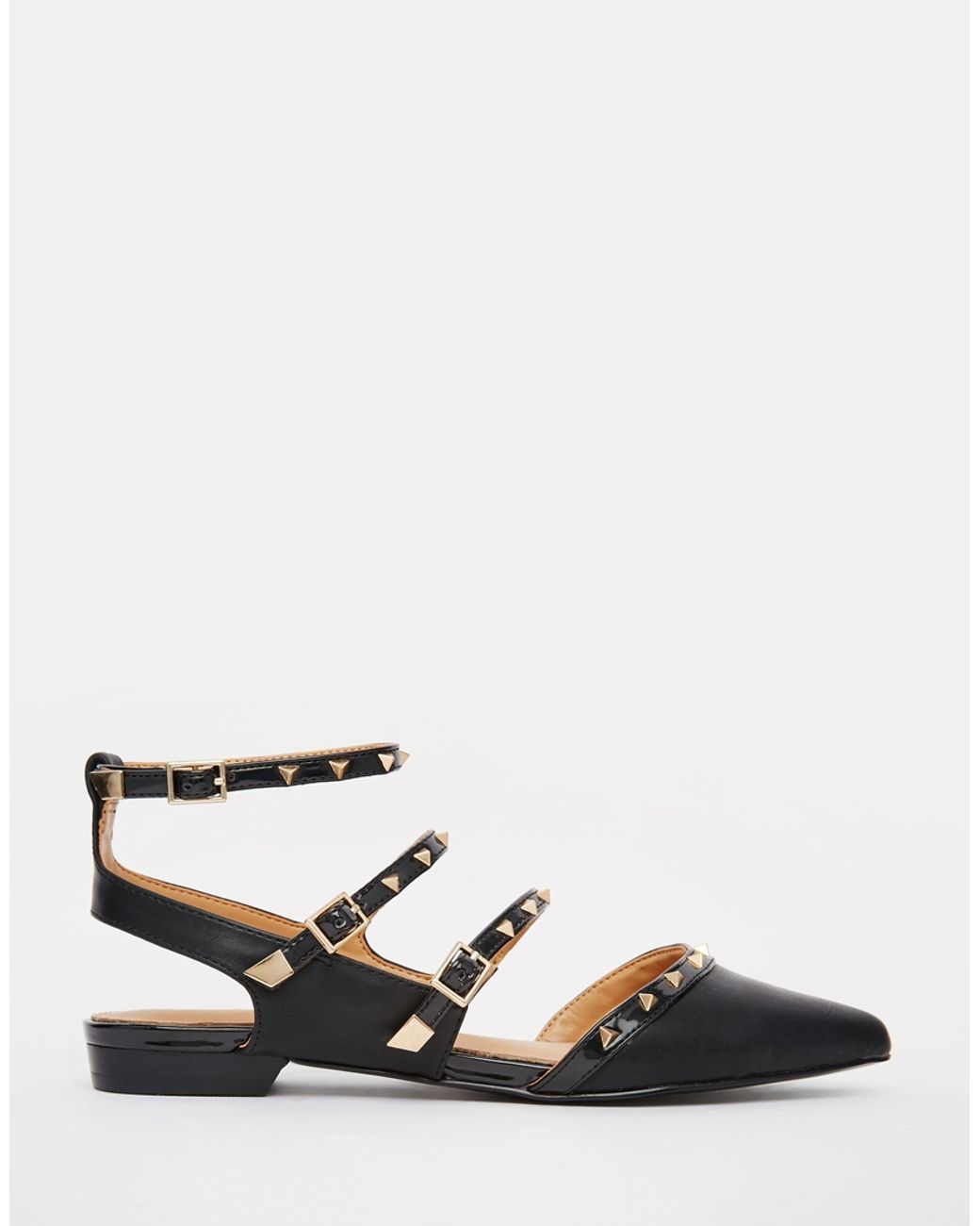 ALDO Ldo Zerah Black Studded Flat Black Shoes Lyst