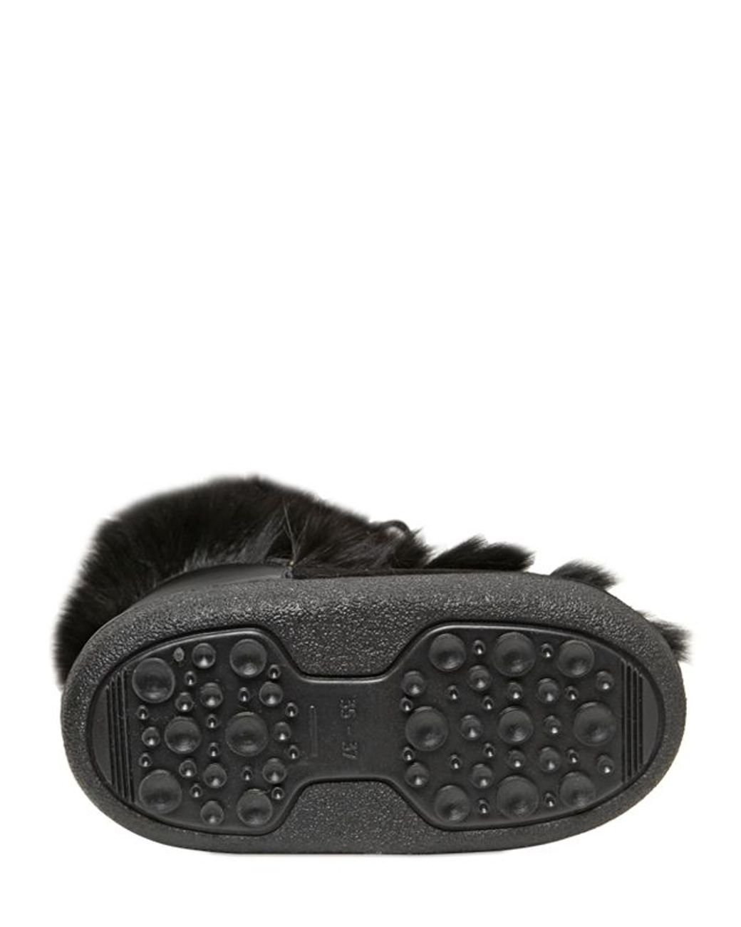 DSquared Fox Fur Suede Snow Boots in Black Lyst