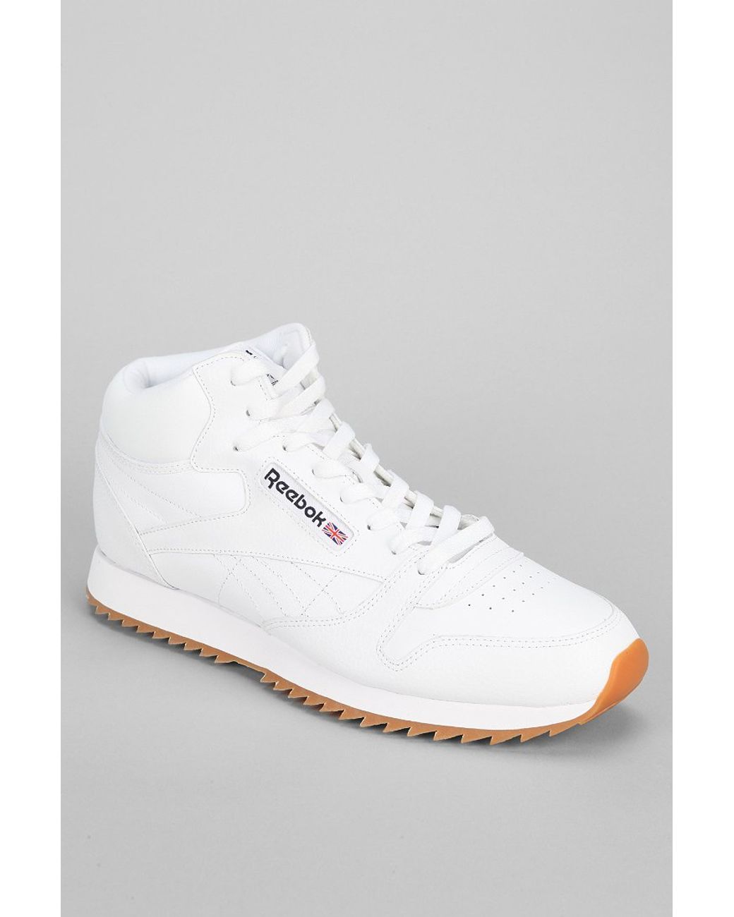 Reebok Classic Leather Midtop Sneaker in White for Men | Lyst