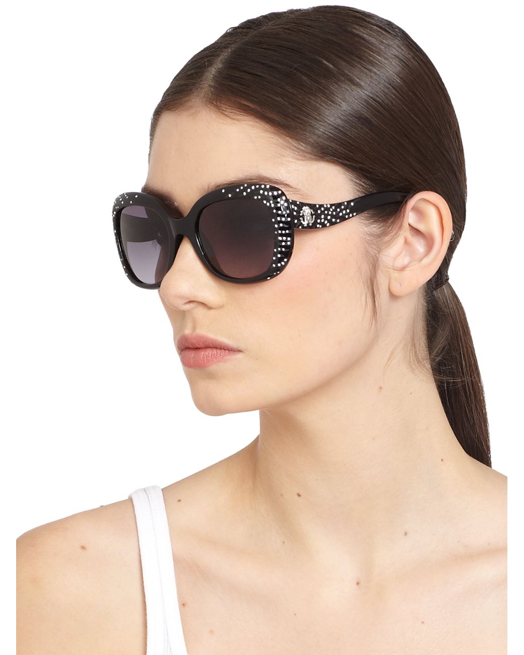 Roberto Cavalli Altair Swarovski Crystal Sunglasses in Black | Lyst