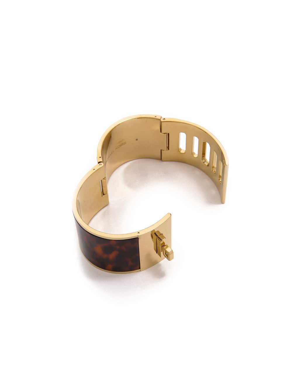 Michael Kors Wide Turn Lock Cuff Bracelet - Gold/Tortoise in Metallic | Lyst