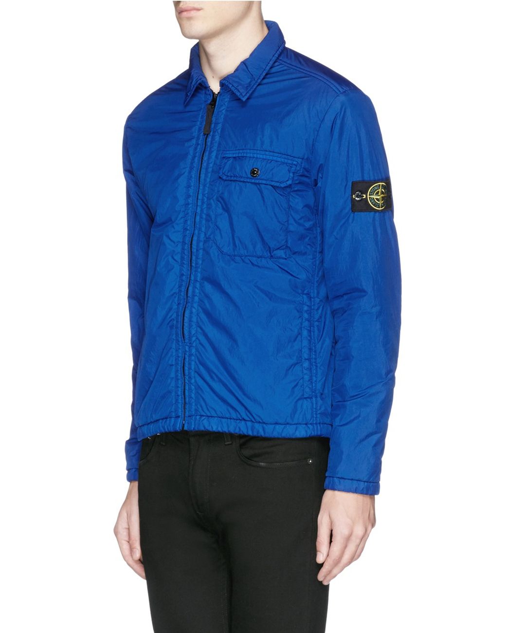 Stone Island Padded Nylon Shirt Jacket in Blue for Men | Lyst UK