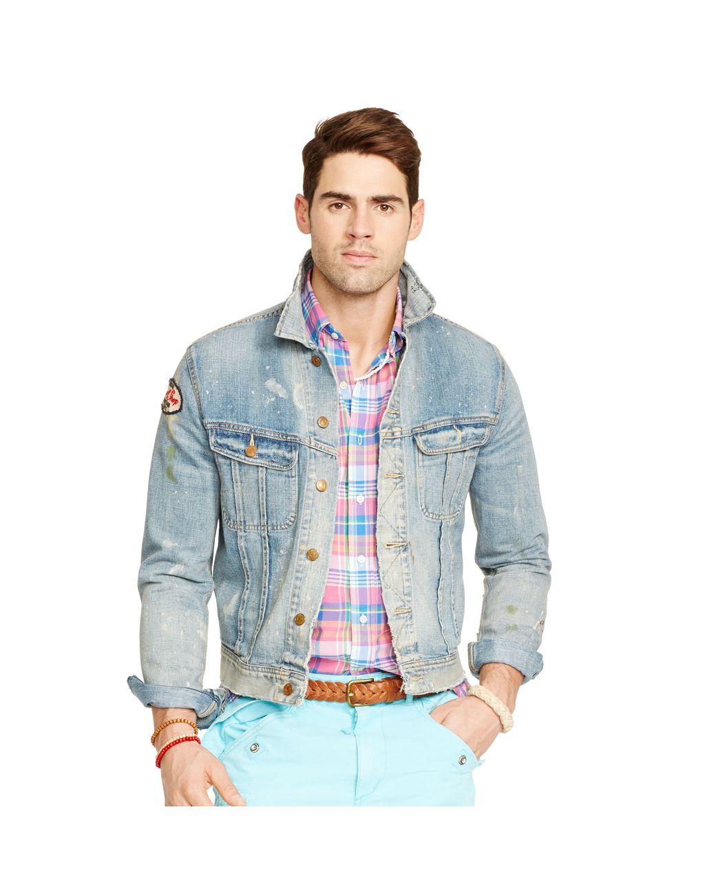 Polo Ralph Lauren Embroidered Trucker Jacket in Blue for Men Lyst UK