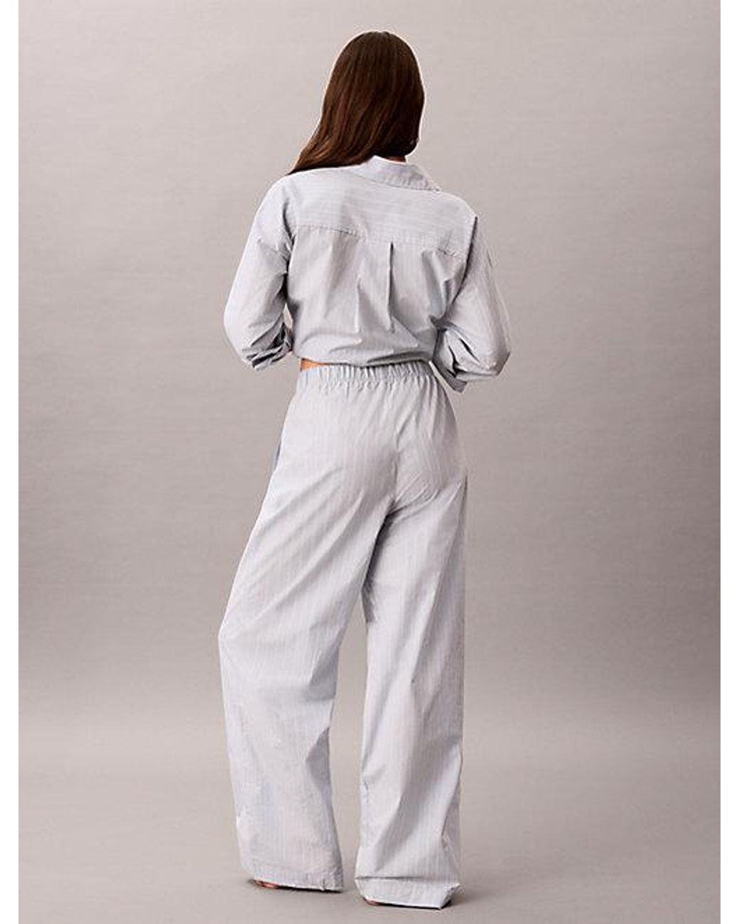 Calvin Klein Gray Pyjama Pants Icon Cotton Poplin