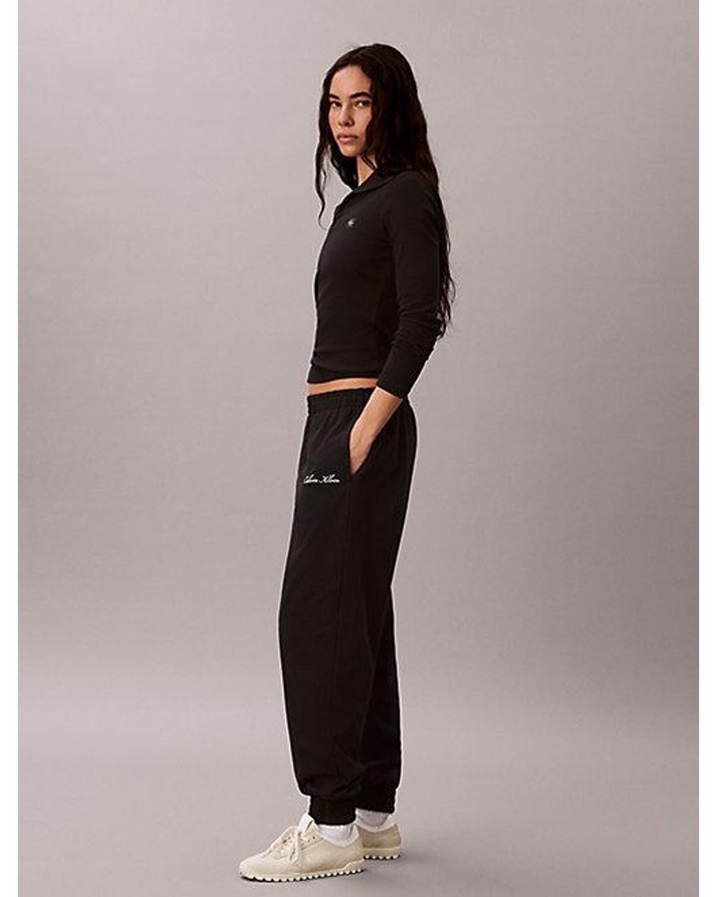 Calvin Klein Black Lounge Sweatpants Icon Cotton Jersey