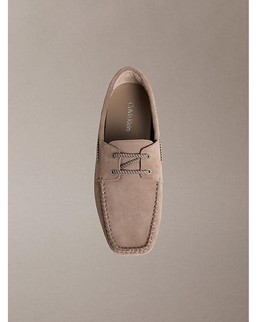Calvin Klein Brown Monza Suede Moccasin Driving Shoes for men