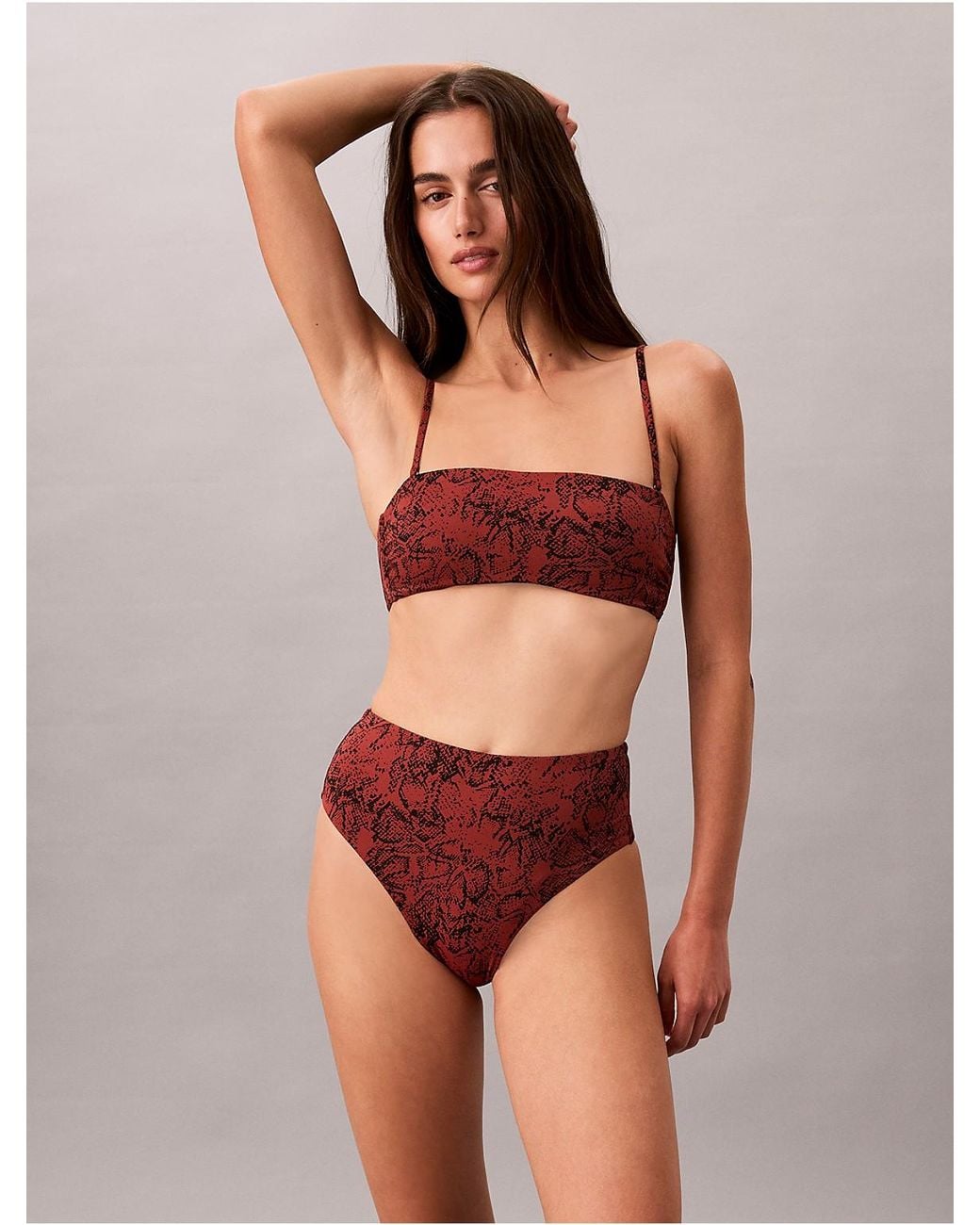 Calvin Klein Orange Solid Swim Bikini Bottom