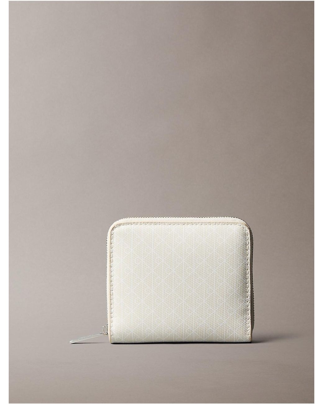 Calvin Klein Multicolor Allover Monogram Square Zip Wallet