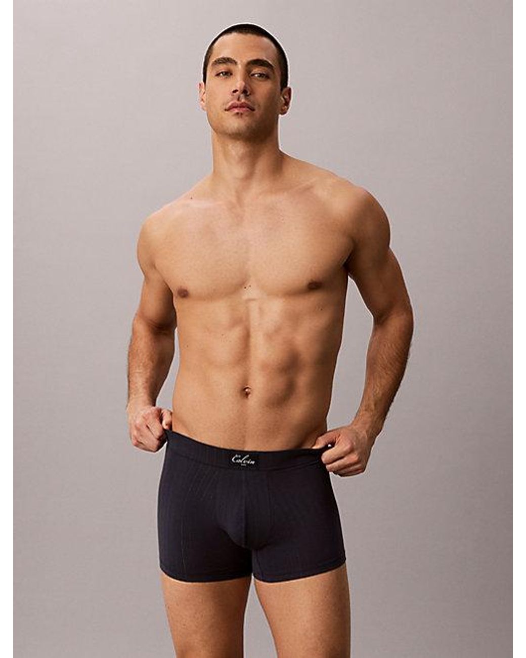 Calvin Klein Blue Trunks Icon Cotton Stretch for men