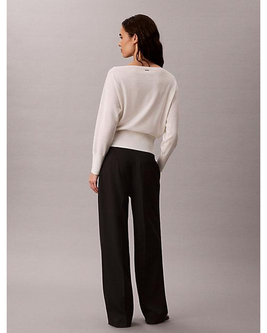 Calvin Klein Multicolor Merino Wool Blend Boat Neck Jumper