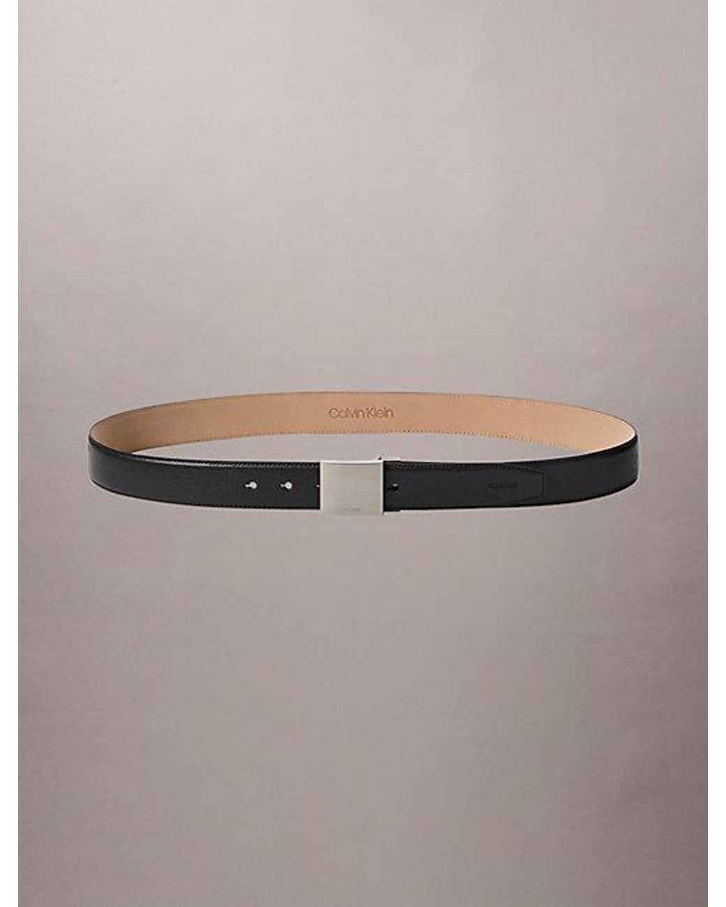 Calvin Klein Multicolor Pebbled Leather Plaque Buckle Belt for men