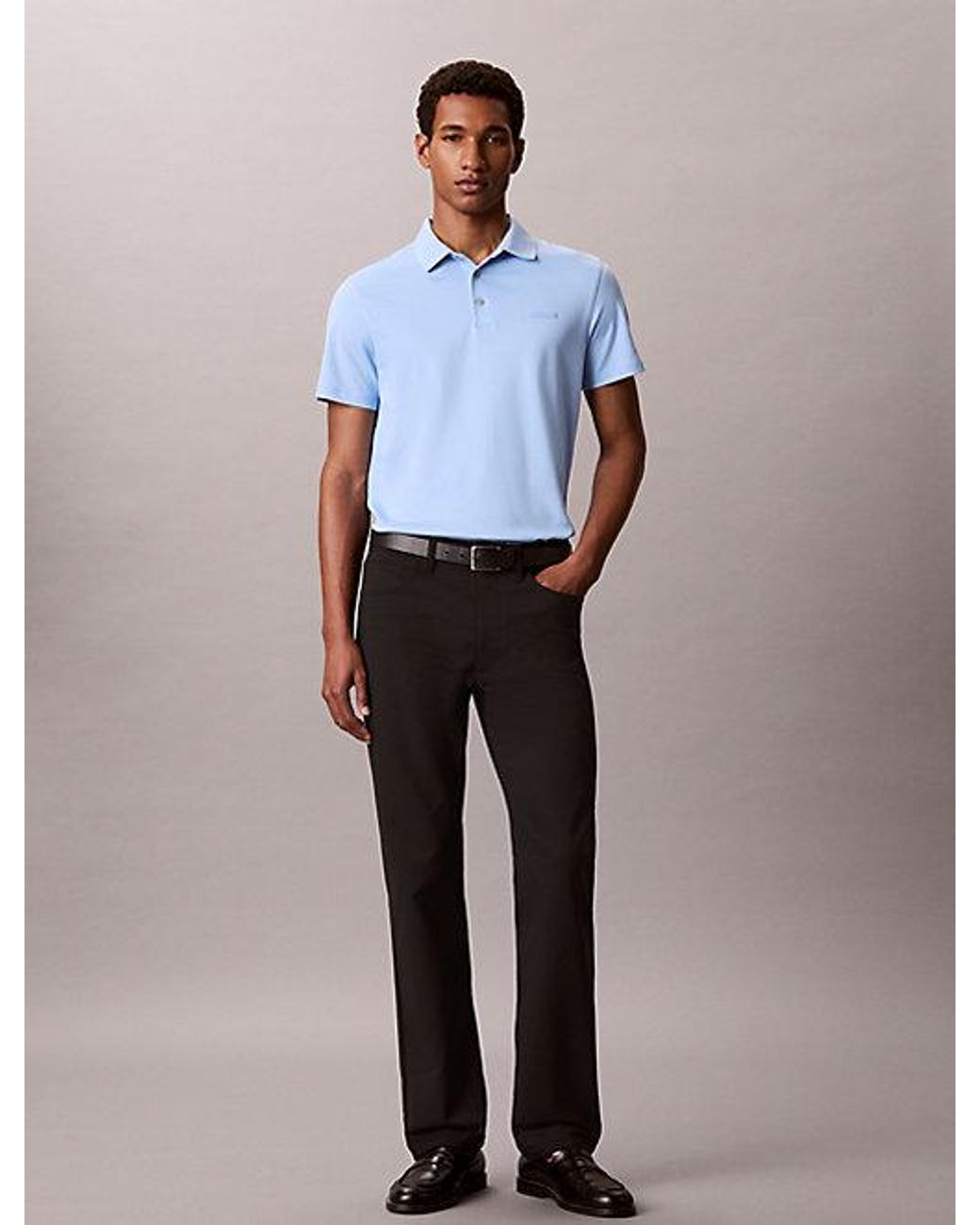 Calvin Klein White Slim Cotton Badge Polo Shirt for men