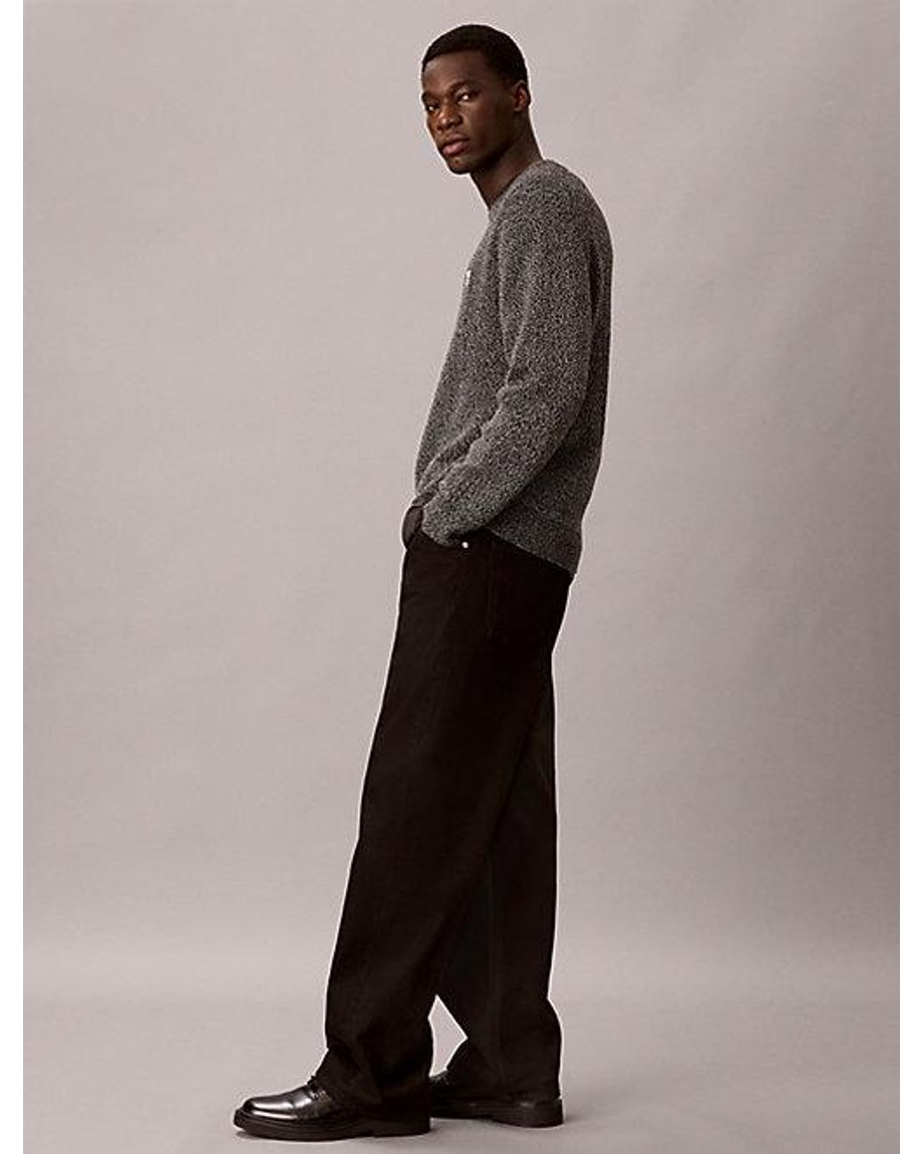 Calvin Klein Multicolor Jeans Woven Monologo Crewneck Sweater for men