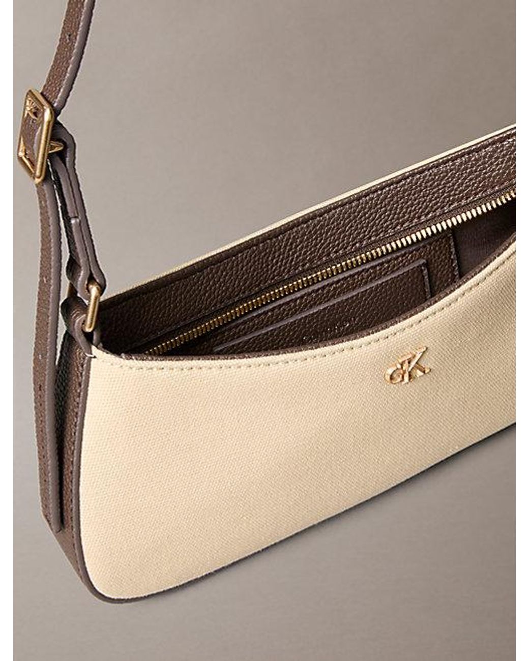 Calvin Klein Natural Cotton Canvas Shoulder Bag