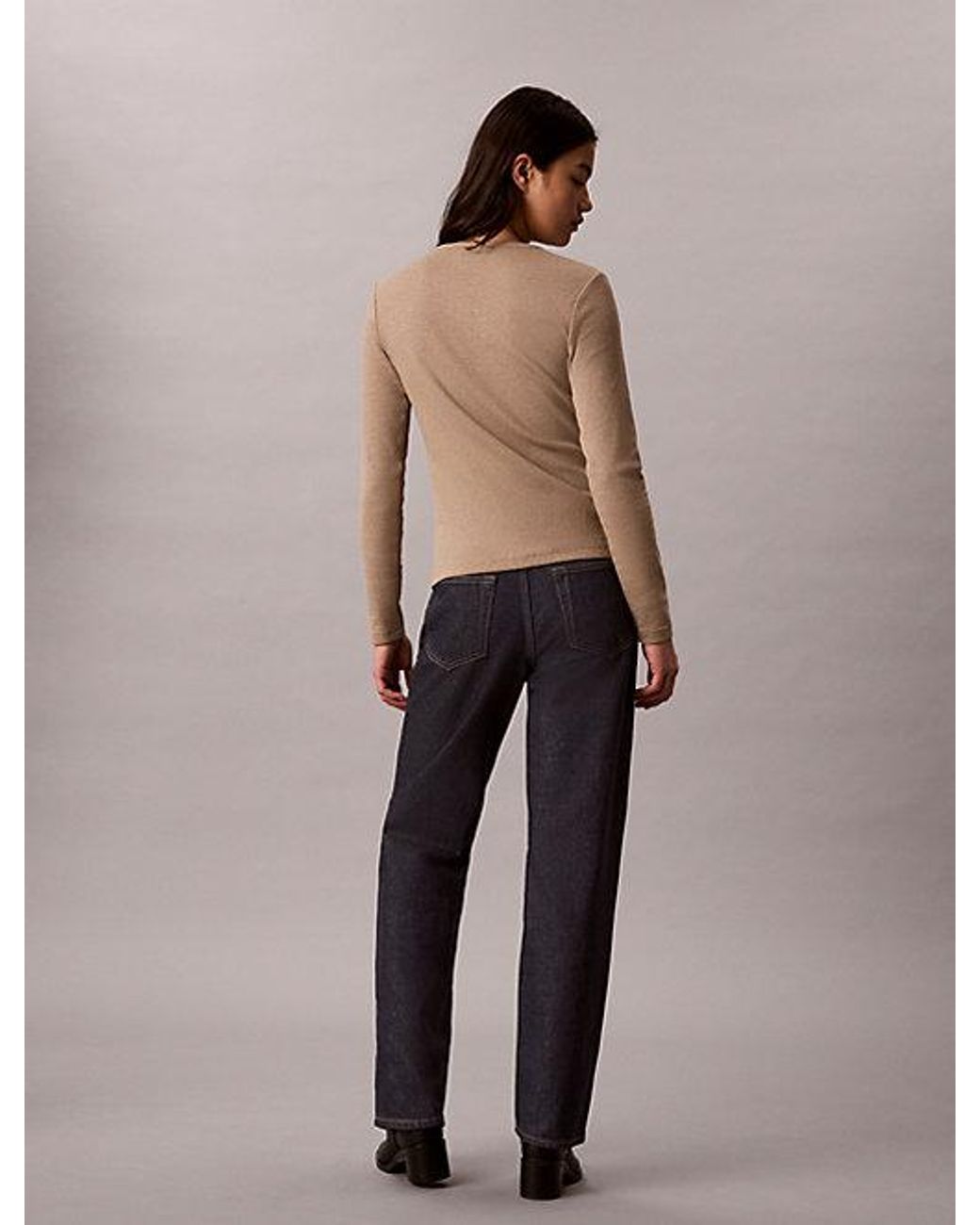 Calvin Klein Black Jeans Woven Monologo Rib Cardigan