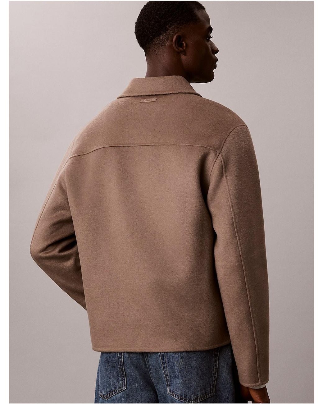 Calvin Klein Natural Double-Faced Wool Blend Zip Jacket for men