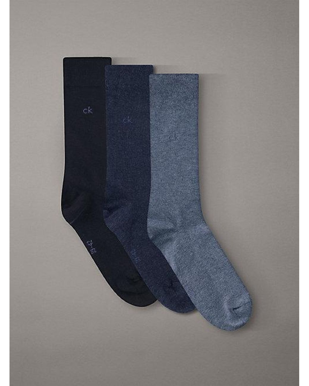 Calvin Klein Blue 3 Pack Soft Cotton Stretch Crew Socks for men