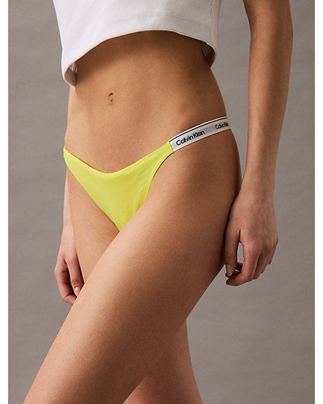 Calvin Klein Brown Dipped String Thong Icon Logo