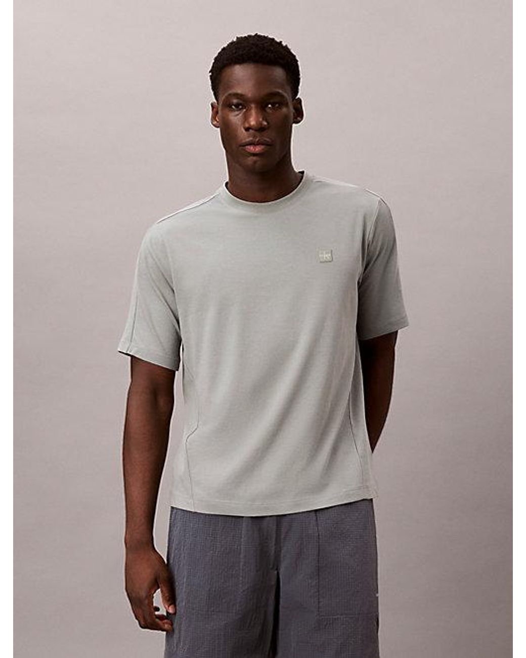 Calvin Klein Gray Sport Performance Cotton Blend Gym T-Shirt for men