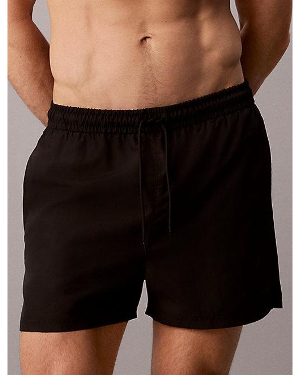 Calvin Klein Black Short Drawstring Swim Shorts Essentials for men