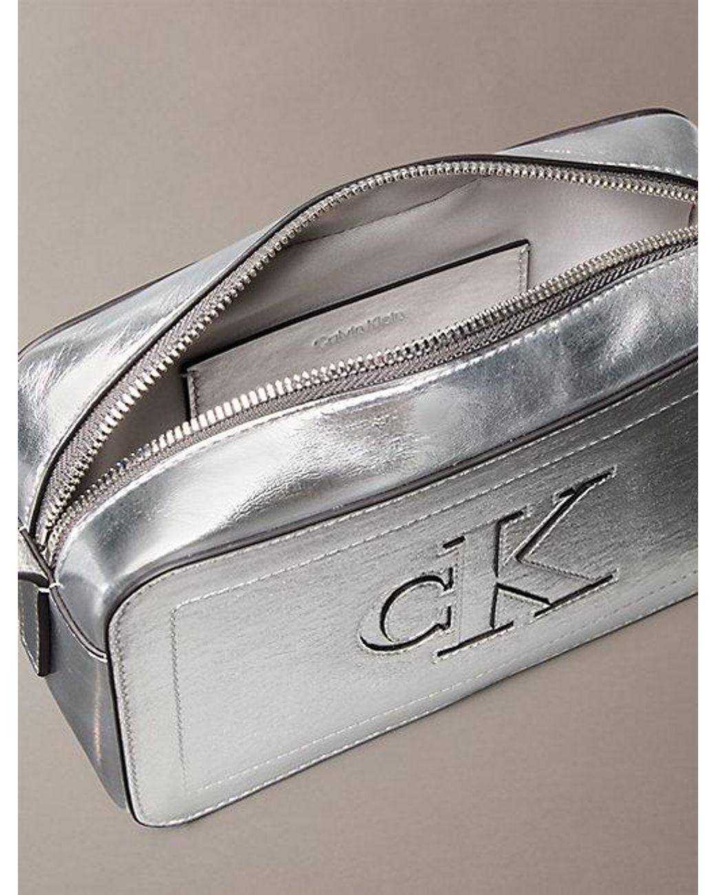 Calvin Klein Metallic Monogram Crossbody Camera Bag