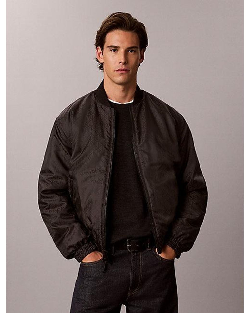 Calvin Klein Black Jeans Reversible Logo Quilted Jacket for men
