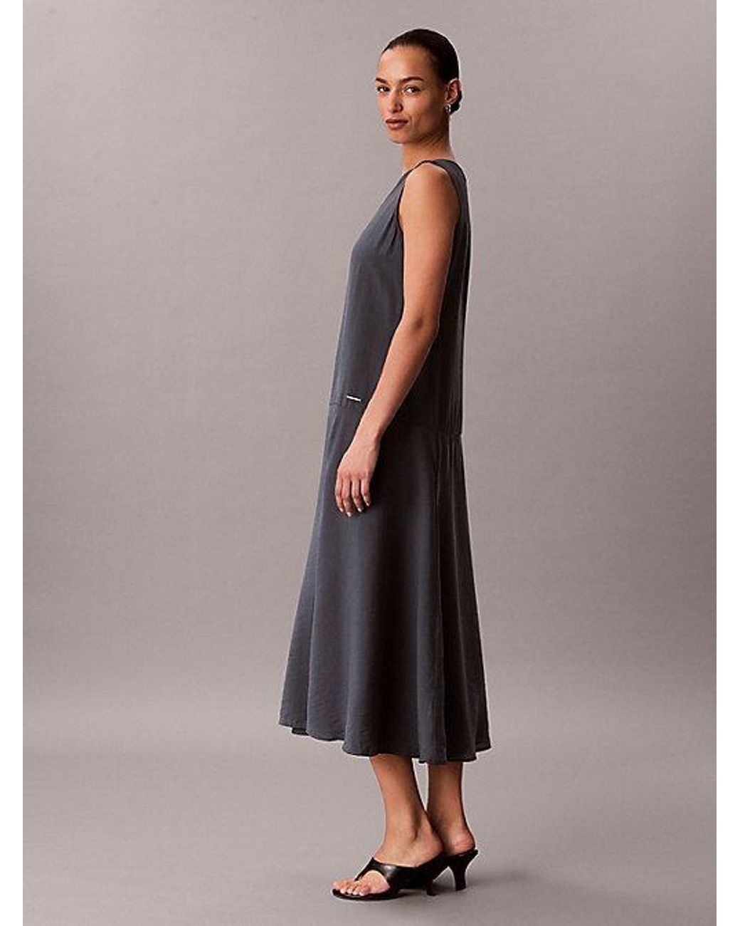 Calvin Klein Multicolor Jeans Voile A Line Maxi Dress