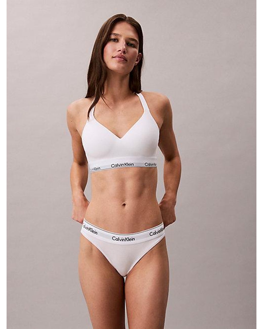 Calvin Klein White Lift Bralette Icon Cotton Modal