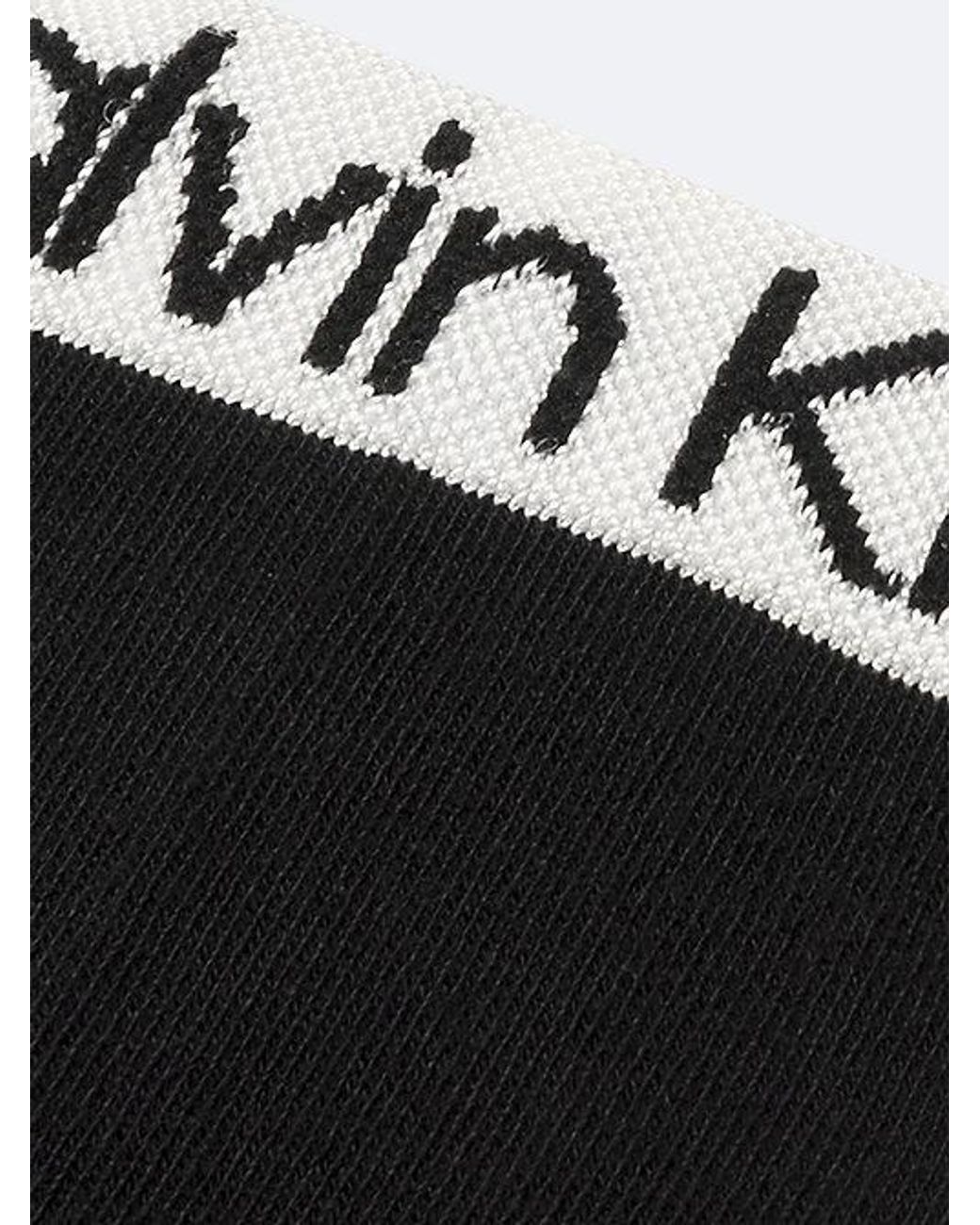 Calvin Klein Black 2 Pack Logo Stripe Ankle Socks