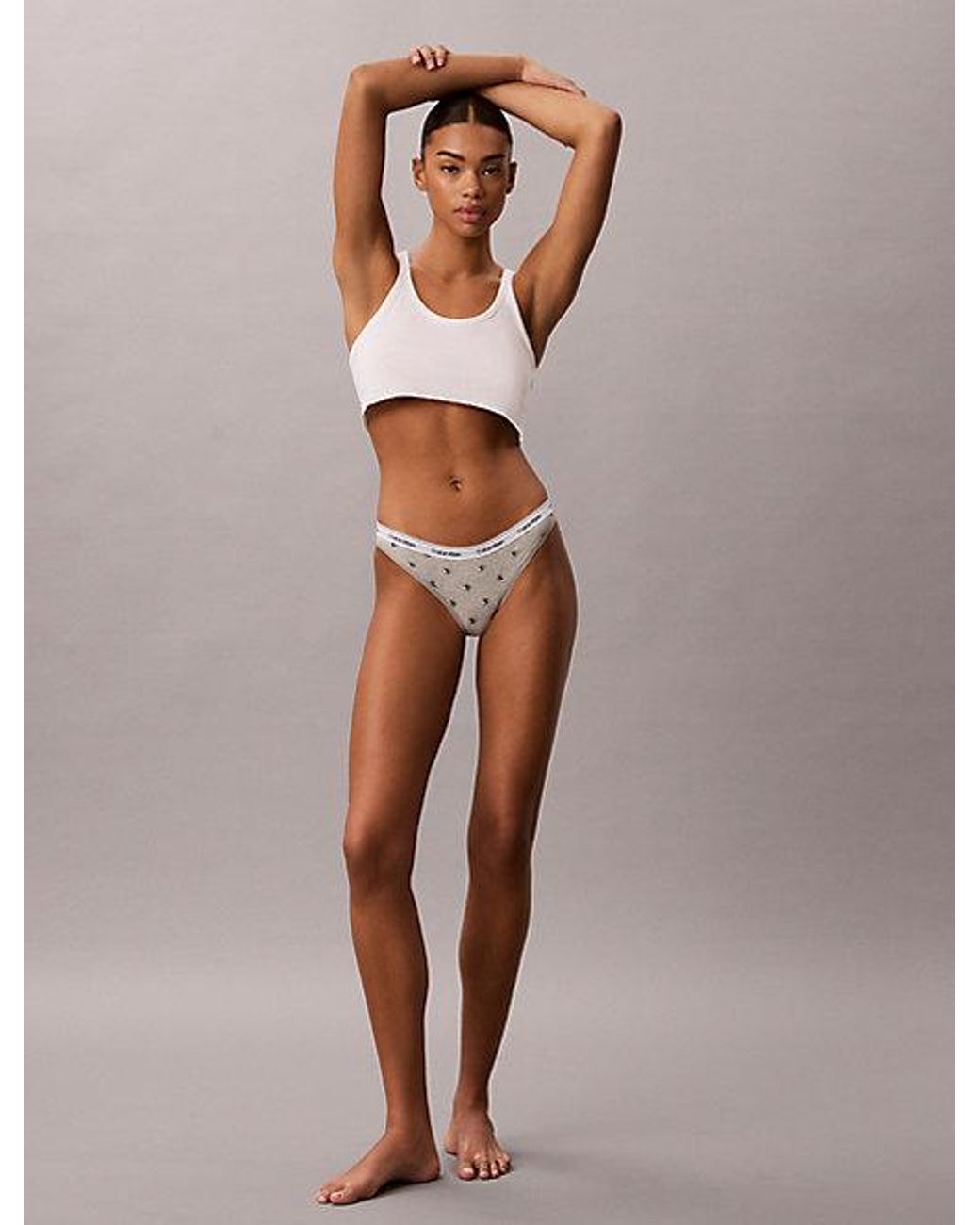Calvin Klein Brown Thong Icon Logo