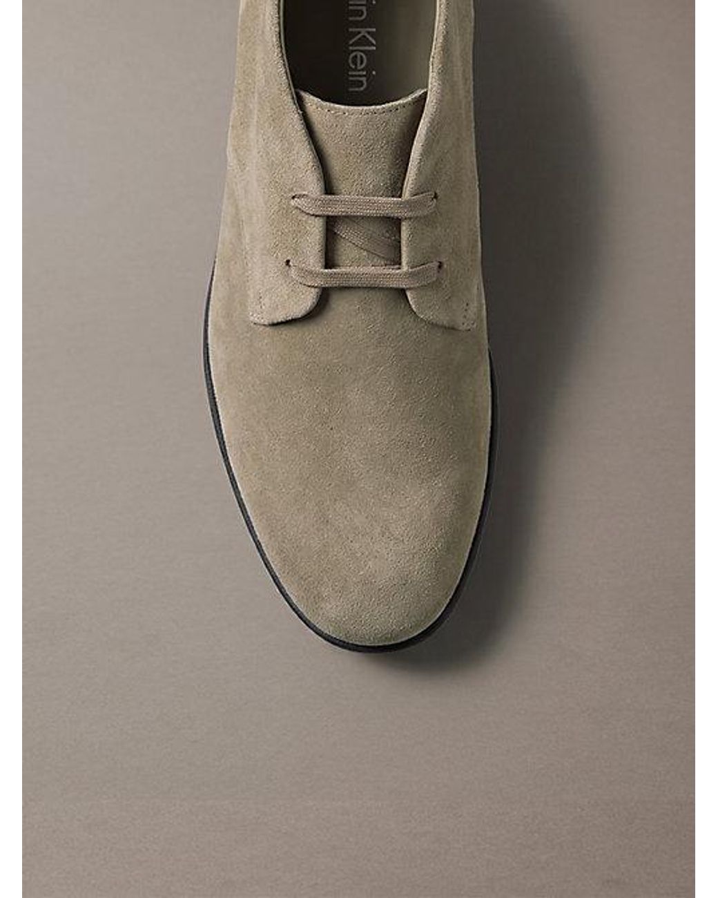 Calvin Klein Gray Suede Hybrid Desert Boots for men